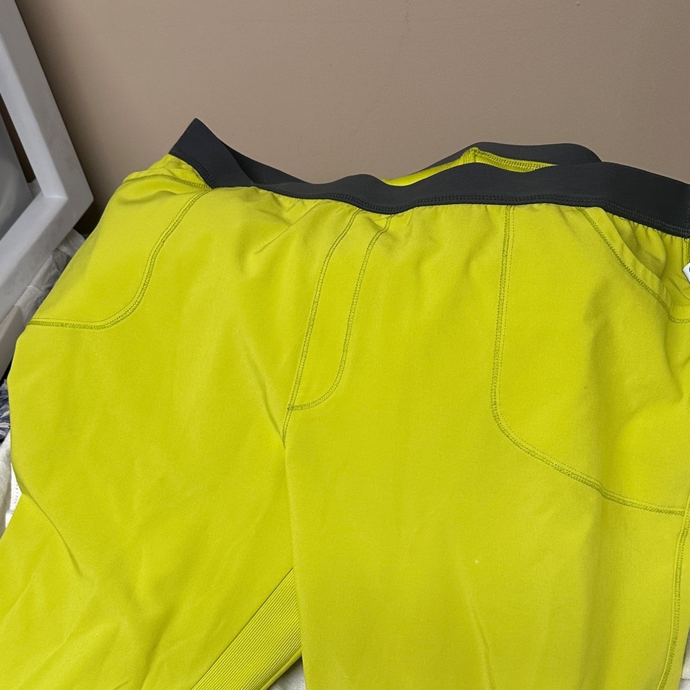 Women's Neon Yellow Joggers with Black Waistband